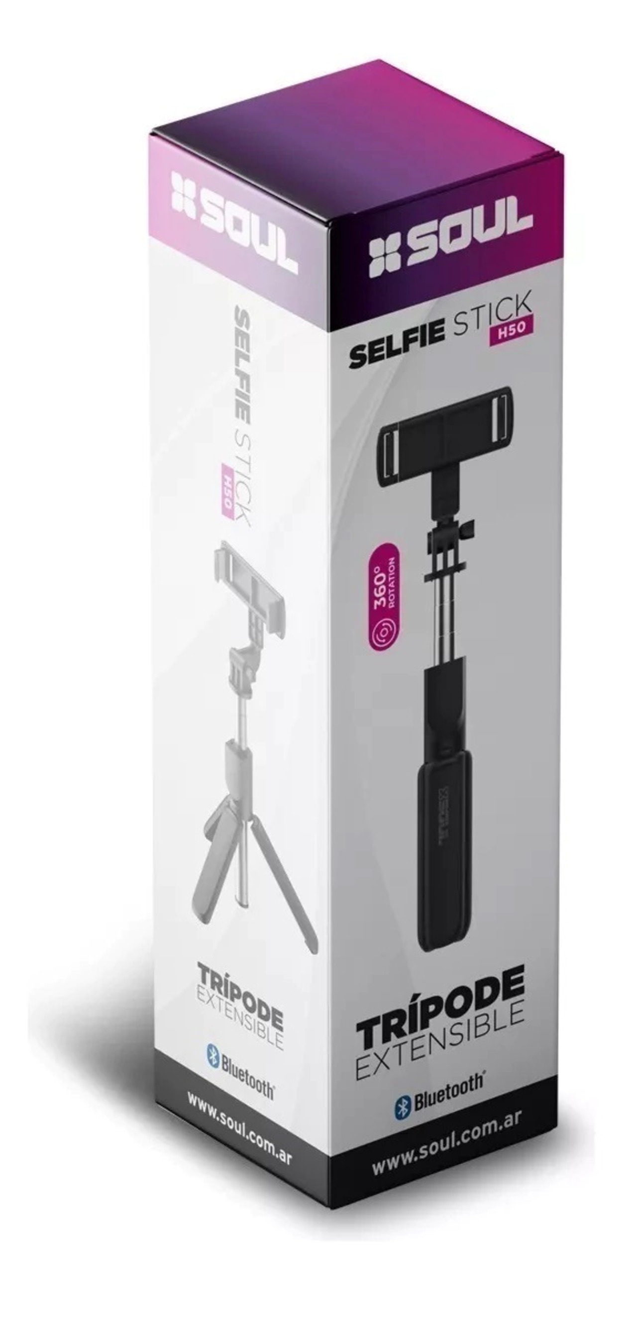 BASTÓN SELFIE BT CON TRÍPODE SOUL H100 NEGRO